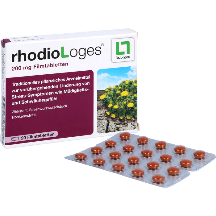 rhodioLoges 200 mg Filmtabletten zur vorübergehenden Linderung von Stress-Symptomen, 20 pcs. Tablets