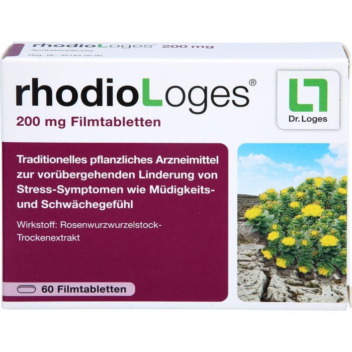 rhodioLoges 200 mg Filmtabletten zur vorübergehenden Linderung von Stress-Symptomen, 60 pcs. Tablets