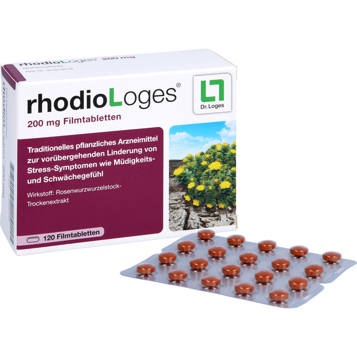 rhodioLoges 200 mg Filmtabletten zur vorübergehenden Linderung von Stress-Symptomen, 120 pc Tablettes