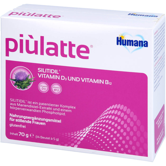 Humana piùlatte SILITIDIL Vitamin D3 und Vitamin B12 Beutel, 14 pc Sachets