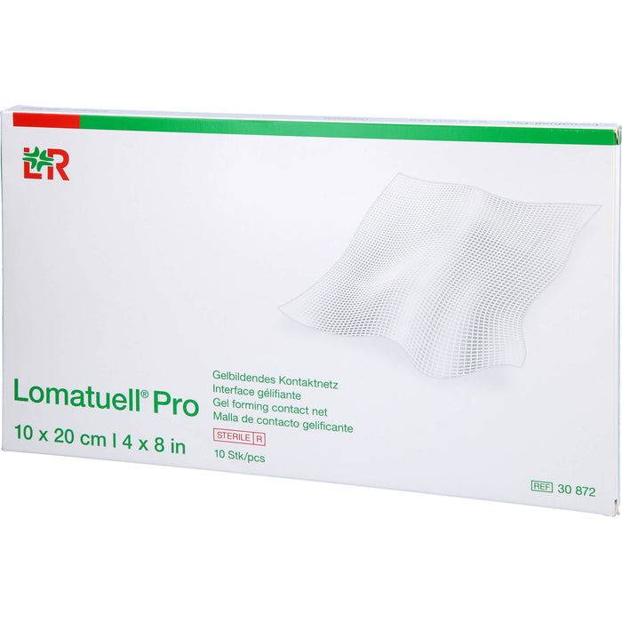 Lomatuell Pro 10 cm x 20 cm steril gelbildendes Kontaktnetz, 10 pcs. dressing