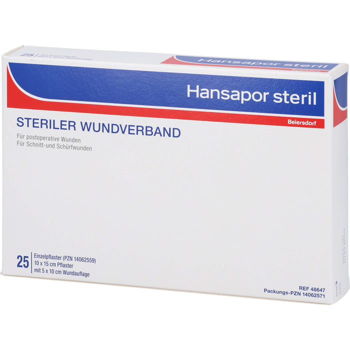 Hansapor steril 10x15 cm 25Stk, 25 St VER