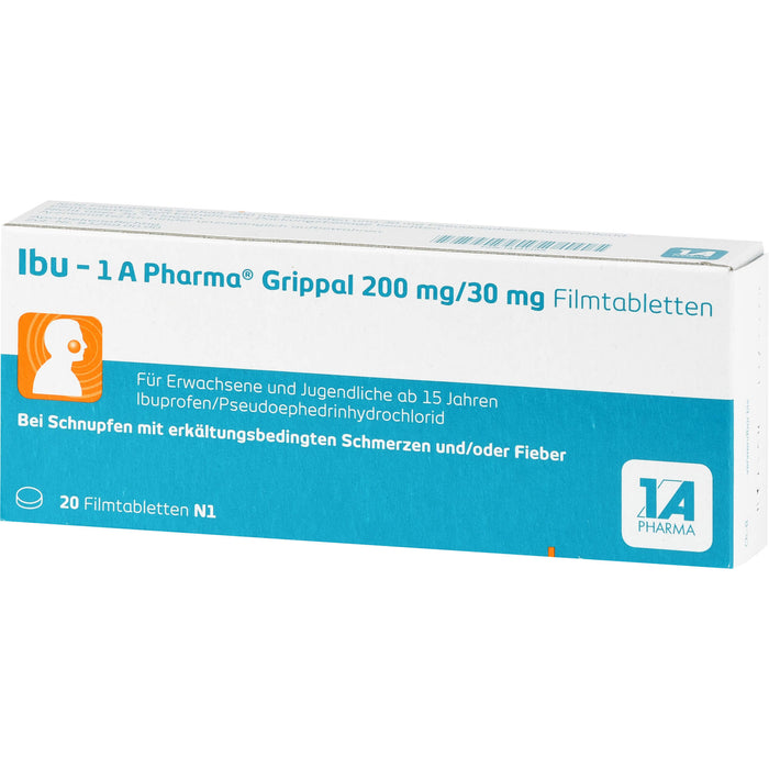 Ibu - 1 A Pharma Grippal 200 mg/30 mg Filmtabletten, 20 pc Tablettes