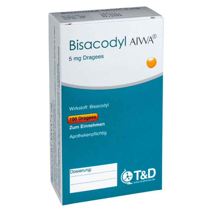 Bisacodyl AIWA 5 mg Dragees, 20 pcs. Tablets