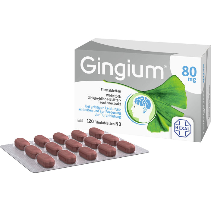 Gingium 80 mg Filmtabletten, 120 pcs. Tablets