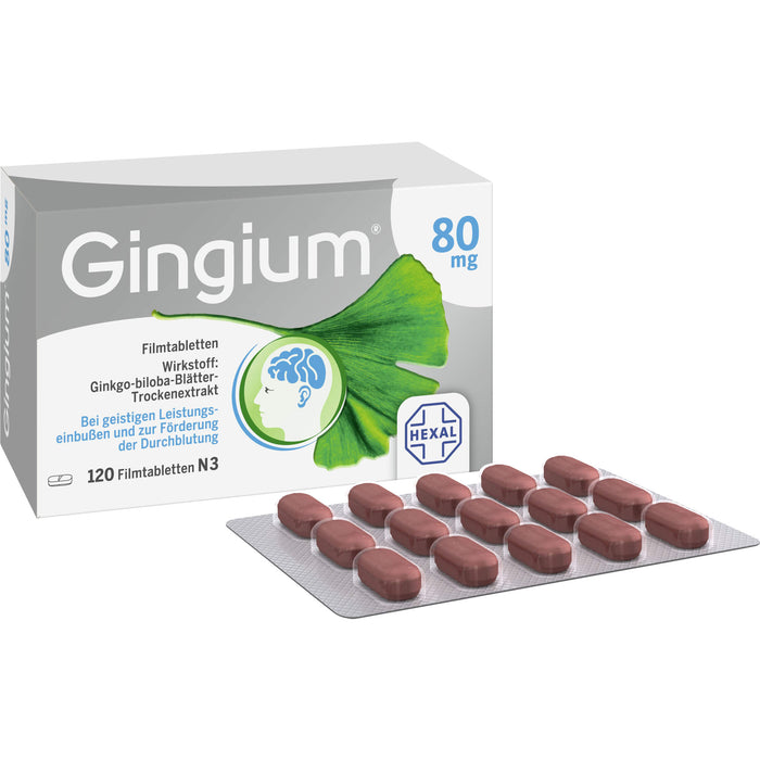 Gingium 80 mg Filmtabletten, 120 pc Tablettes