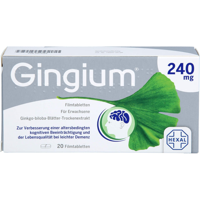 Gingium 240 mg Filmtabletten, 20 pc Tablettes