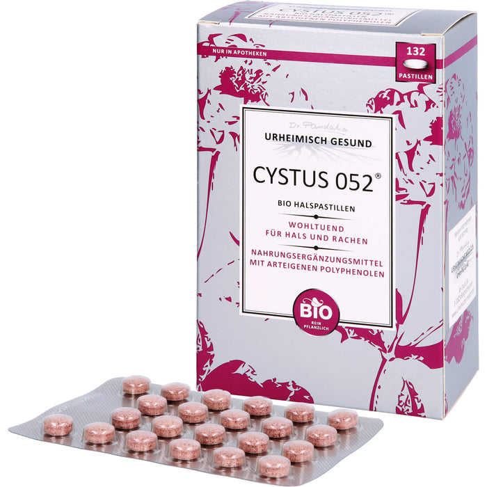 CYSTUS 052 Bio Halspastillen wohltuend für Hals und Rachen, 132 pc Pastilles