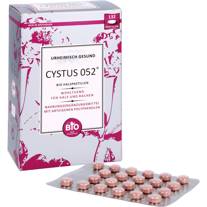 CYSTUS 052 Bio Halspastillen wohltuend für Hals und Rachen, 132 pc Pastilles