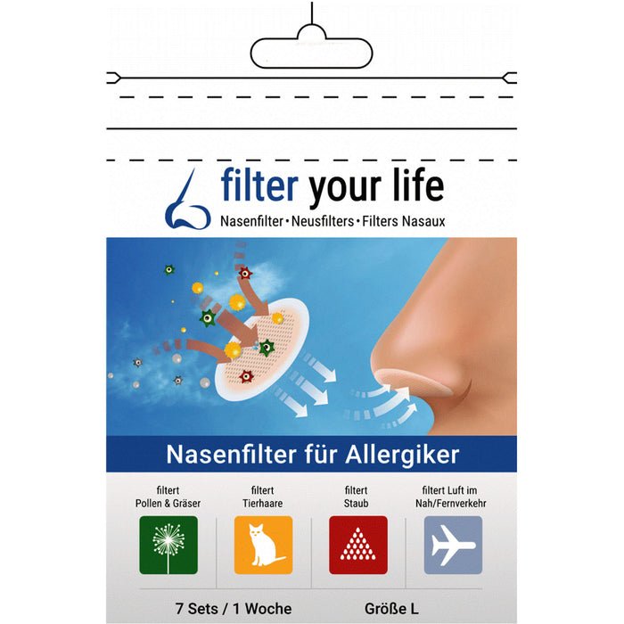 Filter Your Life Größe L Nasenfilter f. Allergiker, 7X2 St PFL