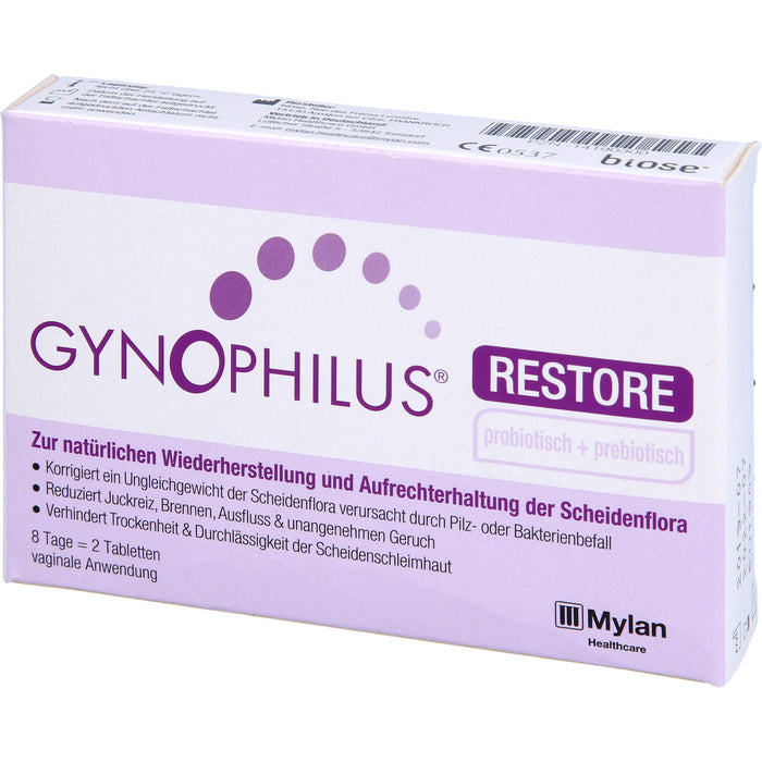 Gynophilus restore Tabletten zur akuten Wiederherstellung und Aufrechterhaltung der physiologischen Scheidenflora, 2 pc Tablettes