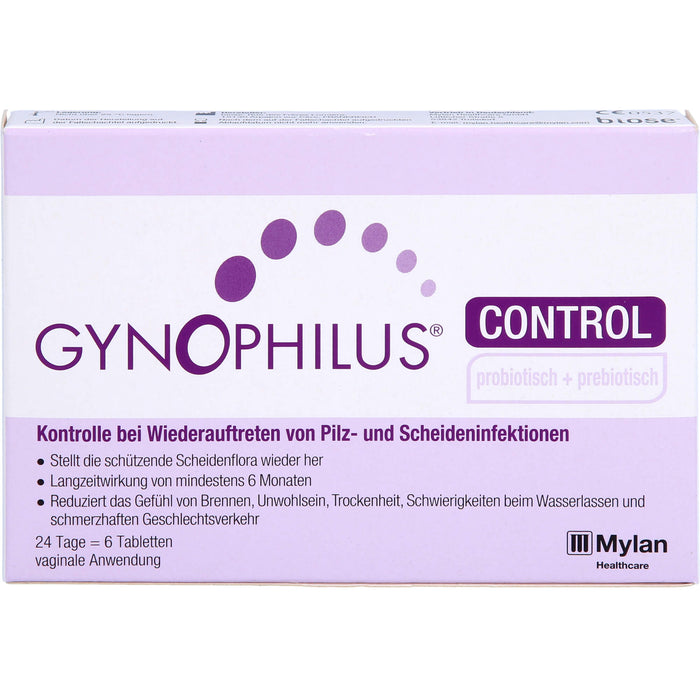 Gynophilus control Tabletten Kontrolle bei Wiederauftreten von Pilz- und Scheideninfektionen, 6 pc Tablettes