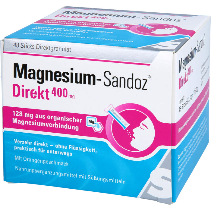 Magnesium-Sandoz direkt 400 mg Sticks Direktgranulat, 48 pc Bâtonnets