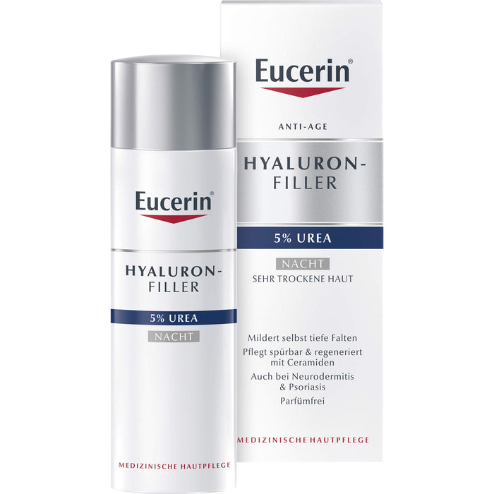 Eucerin Hyaluron-Filler 5% Urea Nacht Creme, 50 ml Crème