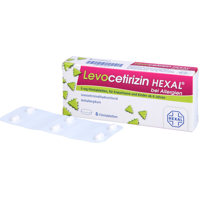 Levocetirizin HEXAL Filmtabletten bei Allergien, 6 St. Tabletten