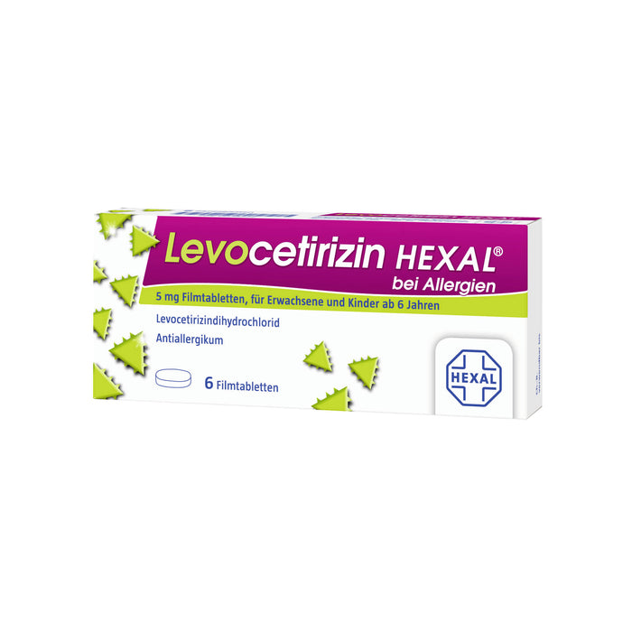 Levocetirizin HEXAL Filmtabletten bei Allergien, 6 pcs. Tablets