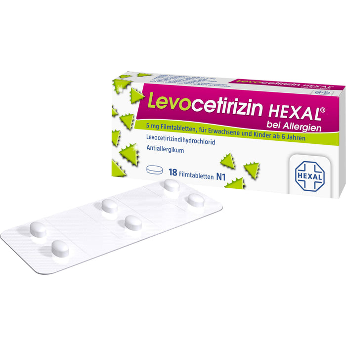 Levocetirizin HEXAL Tabletten bei Allergien, 18 St. Tabletten