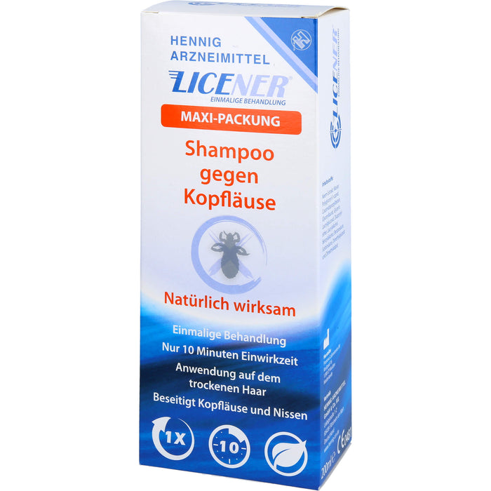 LICENER Maxi-Packung Shampoo gegen Kopfläuse und Nissen, 200 ml Shampoo