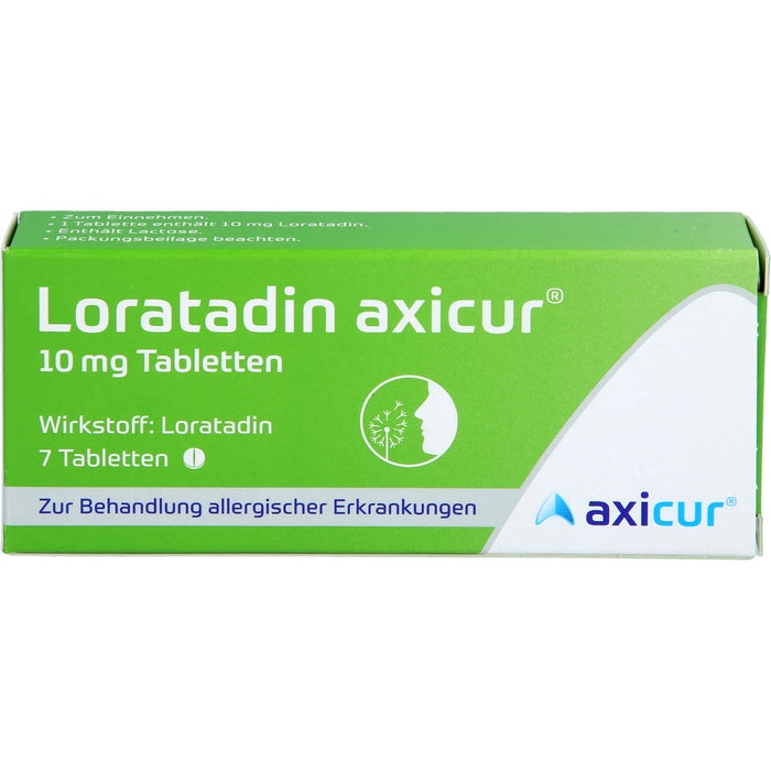 Axicur Loratadin 10 mg Tabletten bei Allergien, 7 pcs. Tablets