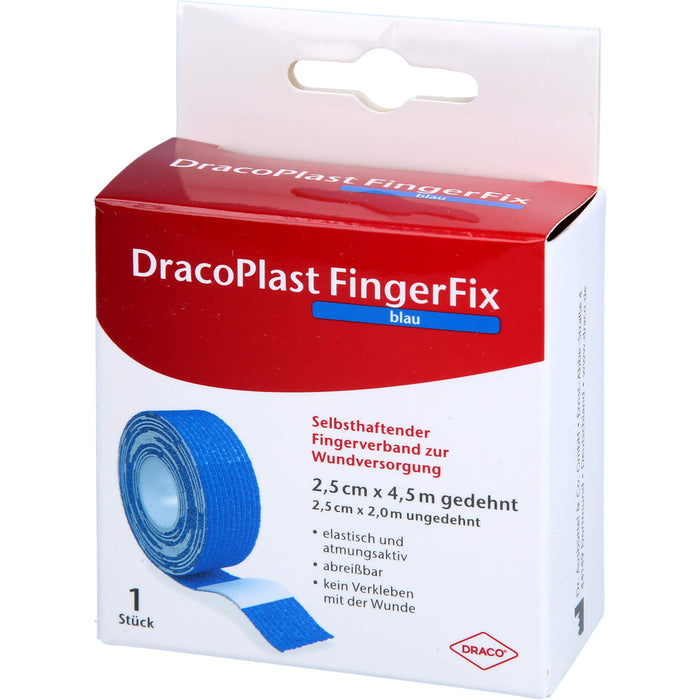 DracoPlast FingerFix 2,5cmx4,5m blau m. Wundk., 1 pcs. Patch