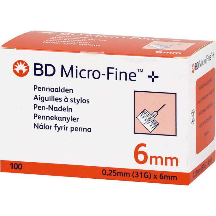 BD Micro Fine+ Pen Nadeln 0,25x6mm 31G, 100 St KAN