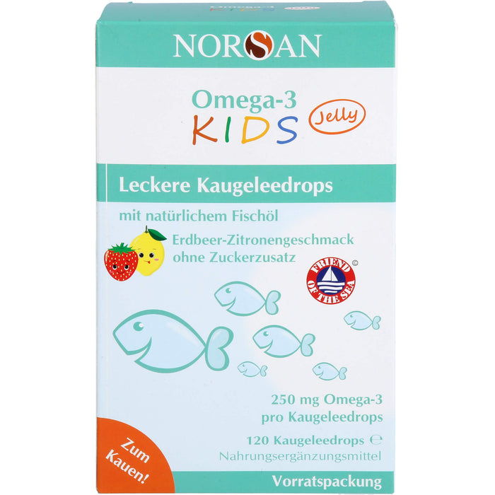 NORSAN Omega-3 Kids Jelly leckere Kaugeleedrops, 120 pc Bonbons de gomme