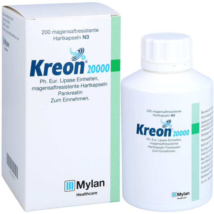 Kreon 20 000 Ph.Eur. Lipase Einheiten Hartkapseln, 200 pc Capsules