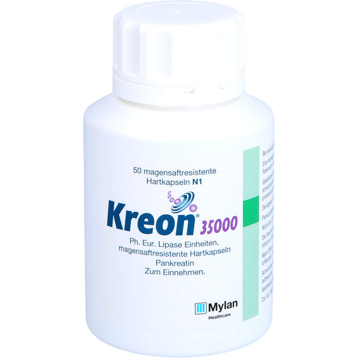 Kreon 35 000 Ph.Eur. Lipase Einheiten Hartkapseln bei exokriner Pankreasinsuffizienz, 50 pc Capsules