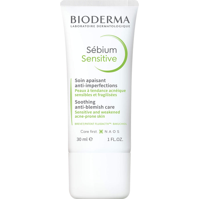 BIODERMA Sébium Sensitive beruhigende, feuchtigkeitsspendende Anti-Unreinheiten-Creme, 30 ml Cream