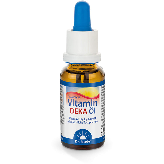 Vitamin DEKA Öl D3+K2+A+E Dr. Jacob's, 20 ml TEI