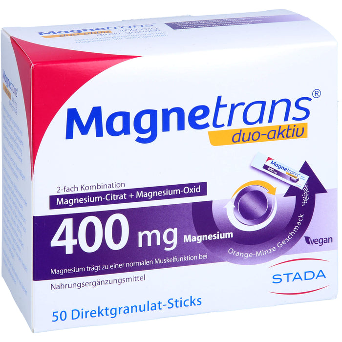 Magnetrans duo-aktiv 400 mg Magnesium Direktgranulat-Sticks, 50 St. Beutel