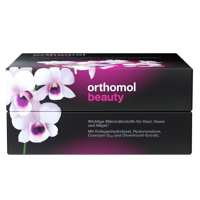 Orthomol Beauty für Frauen - unterstützt Haut, Haare und Nägel - mit Coenzym Q10, Biotin und Zink - Beauty-Box mit Trinkampullen, 30 pcs. Daily portions