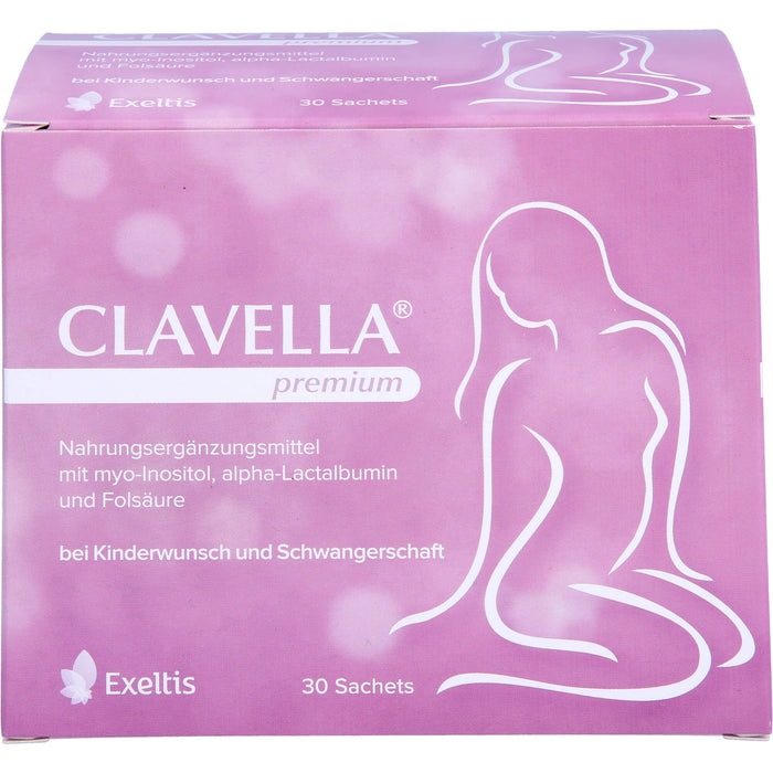 CLAVELLA premium bei Kinderwunsch und Schwangerschaft Sachets, 30 pcs. Sachets