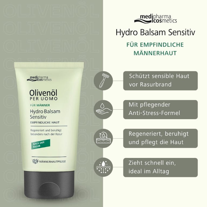 Olivenöl Per Uomo Hydro Balsam sensitiv, 50 ml Creme