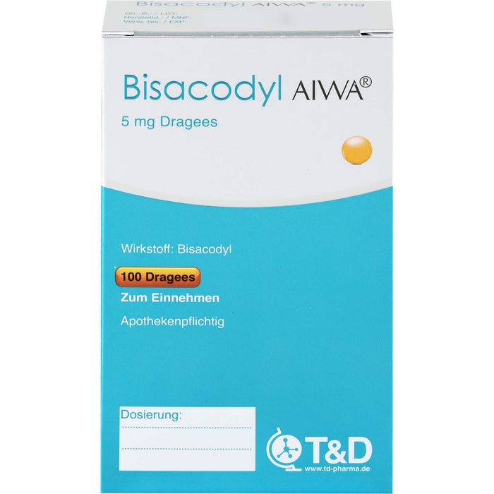 Bisacodyl AIWA 5 mg Dragees bei Verstopfungen, 100 pcs. Dragées