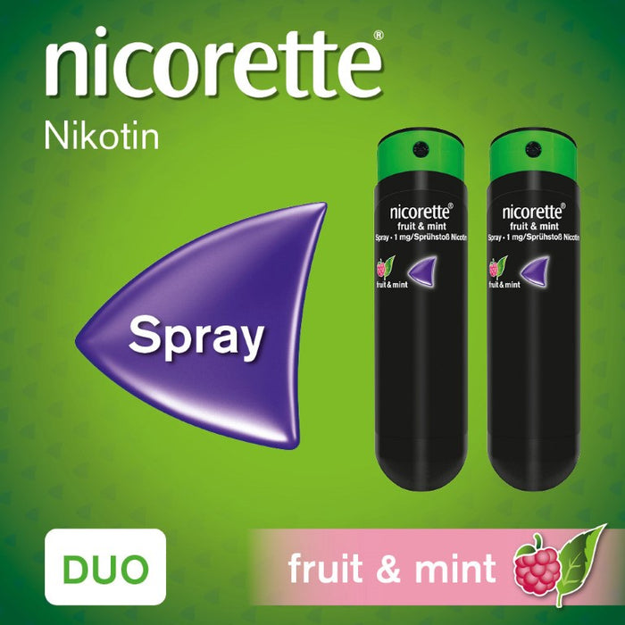 nicorette fruit & mint Spray zur Anwendung in der Mundhöhle, 2 pcs. Spray