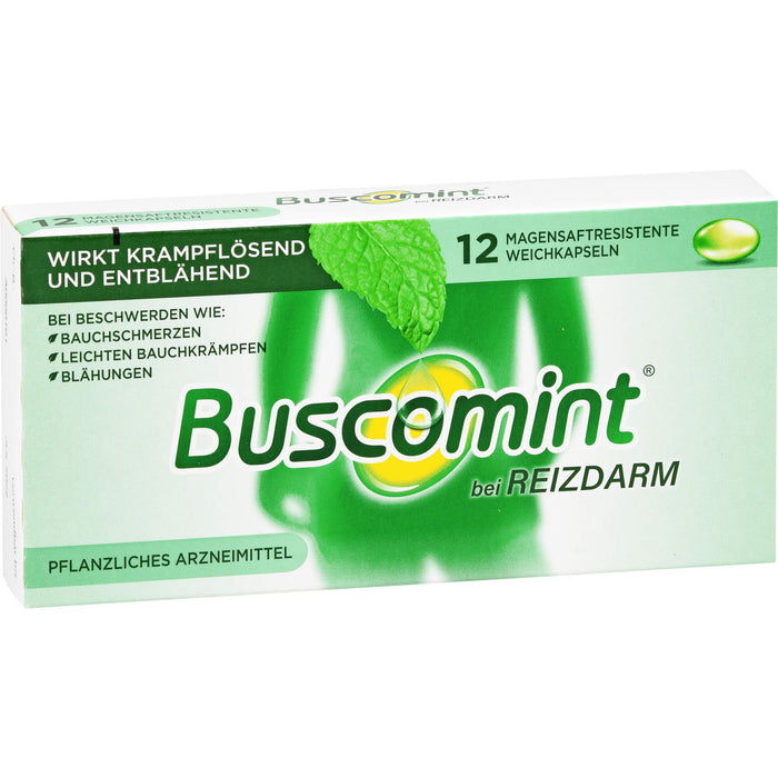 Buscomint Weichkapseln bei Reizdarm, 12 pcs. Capsules