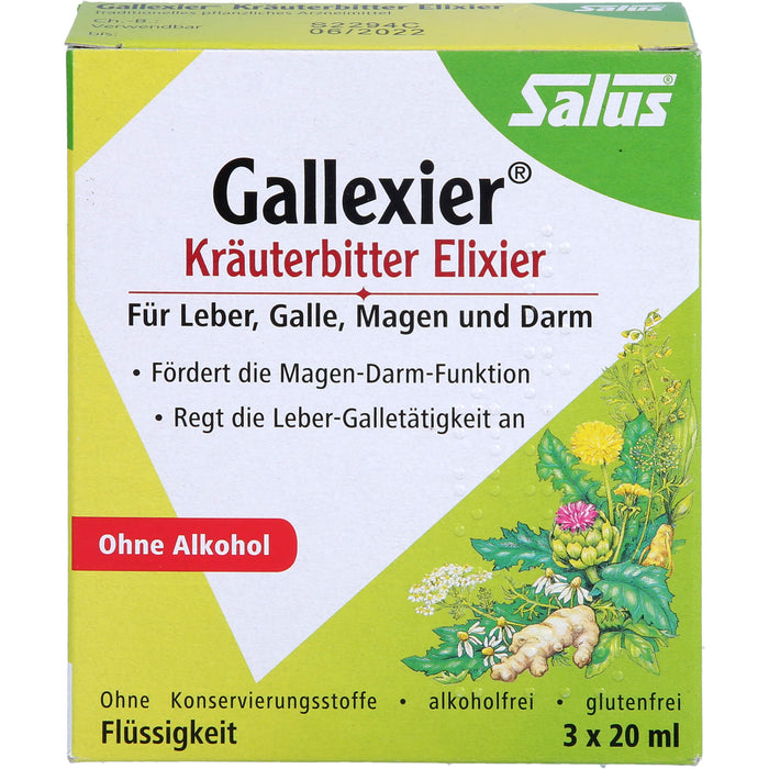 Salus Gallexier Kräuterbitter Elixier, 60 ml Solution