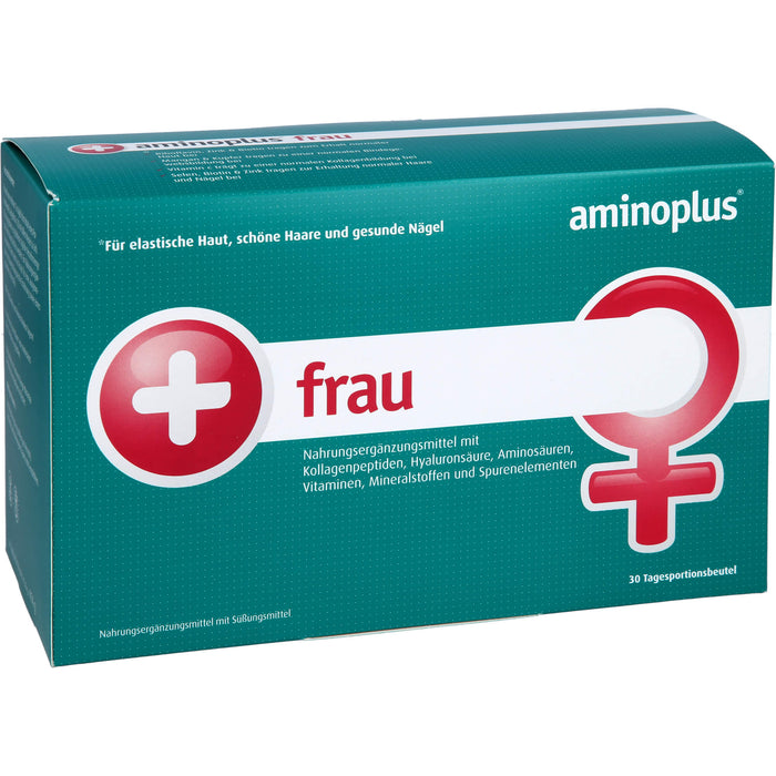 aminoplus frau Pulver für elastische Haut, schöne Haare und gesunde Nägel, 30 pc Sachets