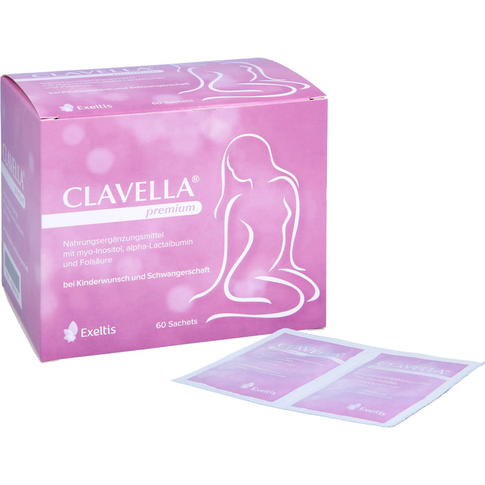 CLAVELLA premium Sachets bei Kinderwunsch und Schwangerschaft, 60 pc Sachets