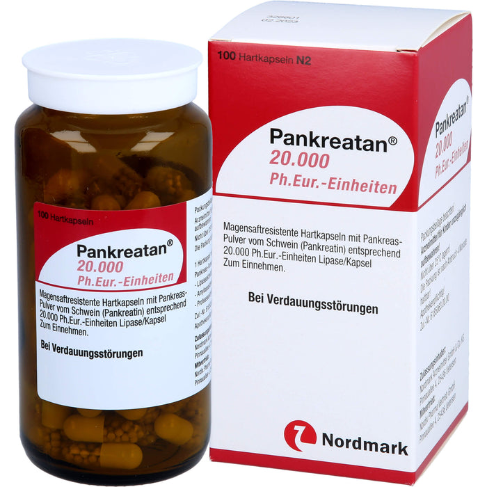 Pankreatan 20.000 Ph.Eur.-Einheiten Hartkapseln, 100 pcs. Capsules