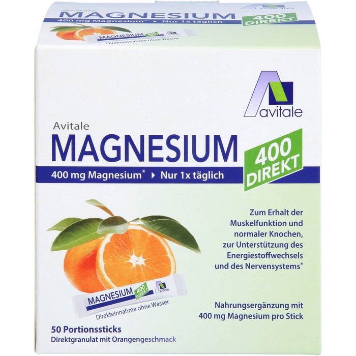 Avitale Magnesium 400 Direktgranulat Orange, 50 pc Sachets