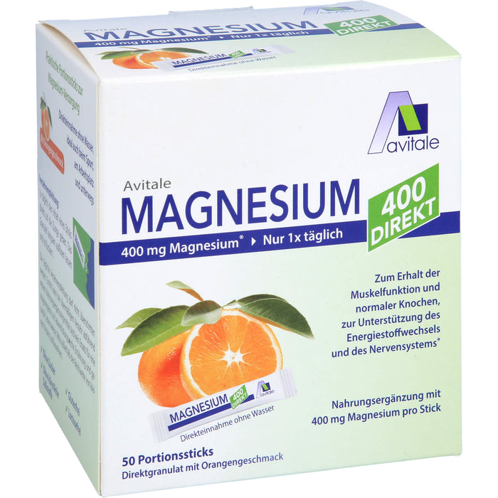 Avitale Magnesium 400 Direktgranulat Orange, 50 pc Sachets