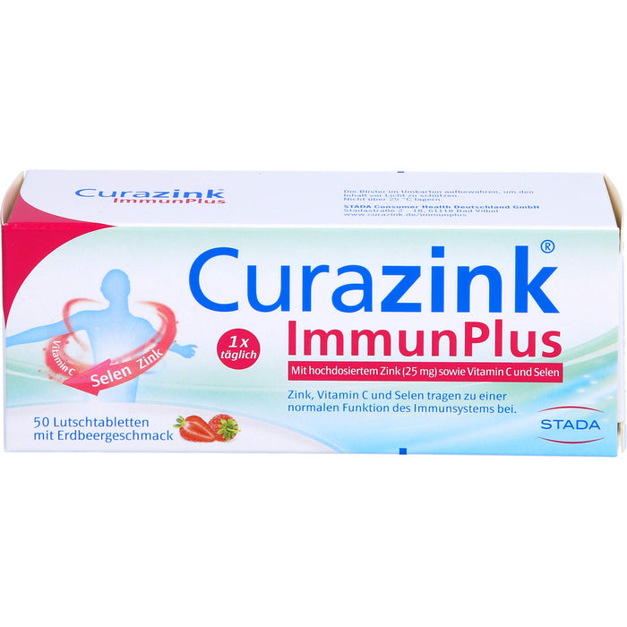 Curazink ImmunPlus Lutschtabletten mit Erdbeergeschmack, 50 pcs. Tablets