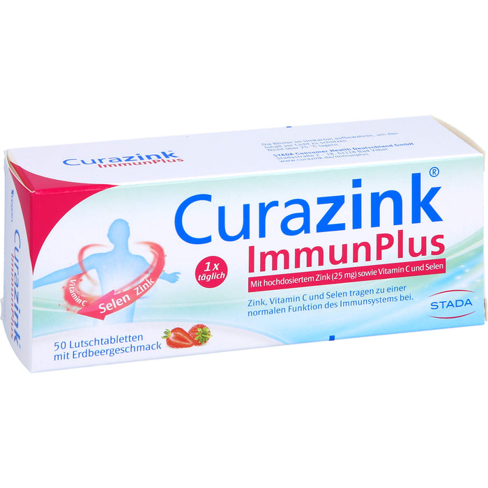 Curazink ImmunPlus Lutschtabletten mit Erdbeergeschmack, 50 pcs. Tablets