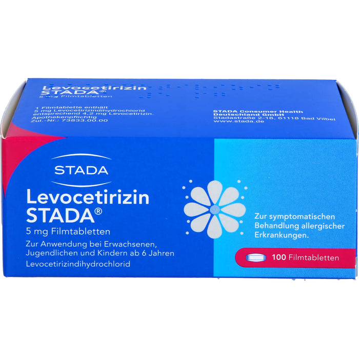 Levocetirizin STADA 5 mg Filmtabletten bei Allergien, 100 pcs. Tablets