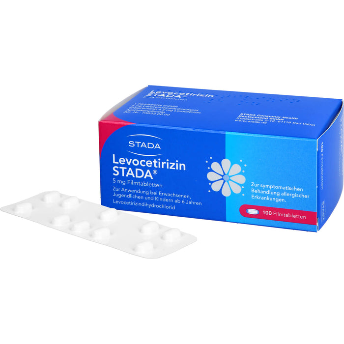 Levocetirizin STADA 5 mg Filmtabletten bei Allergien, 100 pc Tablettes