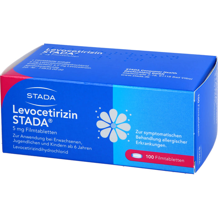 Levocetirizin STADA 5 mg Filmtabletten bei Allergien, 100 St. Tabletten