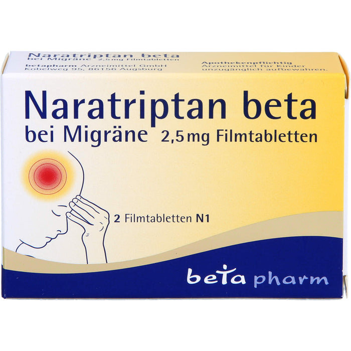 Naratriptan beta Tabletten bei Migräne, 2 pc Tablettes