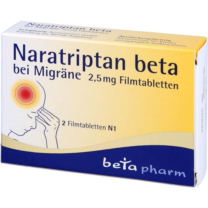 Naratriptan beta Tabletten bei Migräne, 2 pc Tablettes